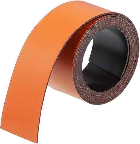 uxcell Tira magnética de borrado en seco de 1 pulgada x 3.3 pies, etiquetas magnéticas para escribir color naranja para pizarras blancas,