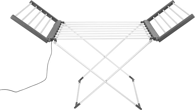 BLACK + DECKER BXAR0001GB Deluxe Electric Laundry Airer, 18 Bars and 2 Heated Wings, 11.5M Space, 10kg Drying Capacity, 74 x 50 x 94cm