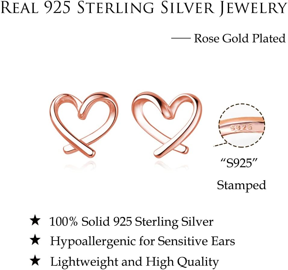 Reffeer Solid 925 Sterling Silver Love Heart Clip On Earrings Ear Cuffs for Women Teens Heart Wrap Earrings No Piercing