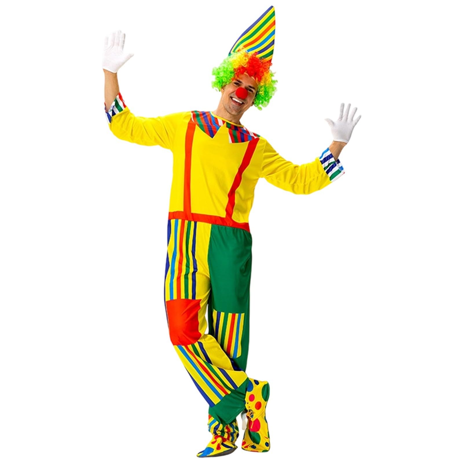 Adult Clown Circus Costume Party Fancy Dress Outfit Party Fashion - Clown Costume Unisex Adult Circus Children's Parties 2026 Carnival Theme Parties Adult Costume for Stage Performance Unisex