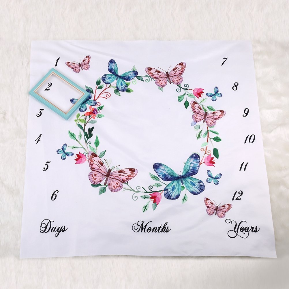 Healifty Coperta Foto per Neonato con Motivi Farfalla Fondo Fotografico Bambino Neonati