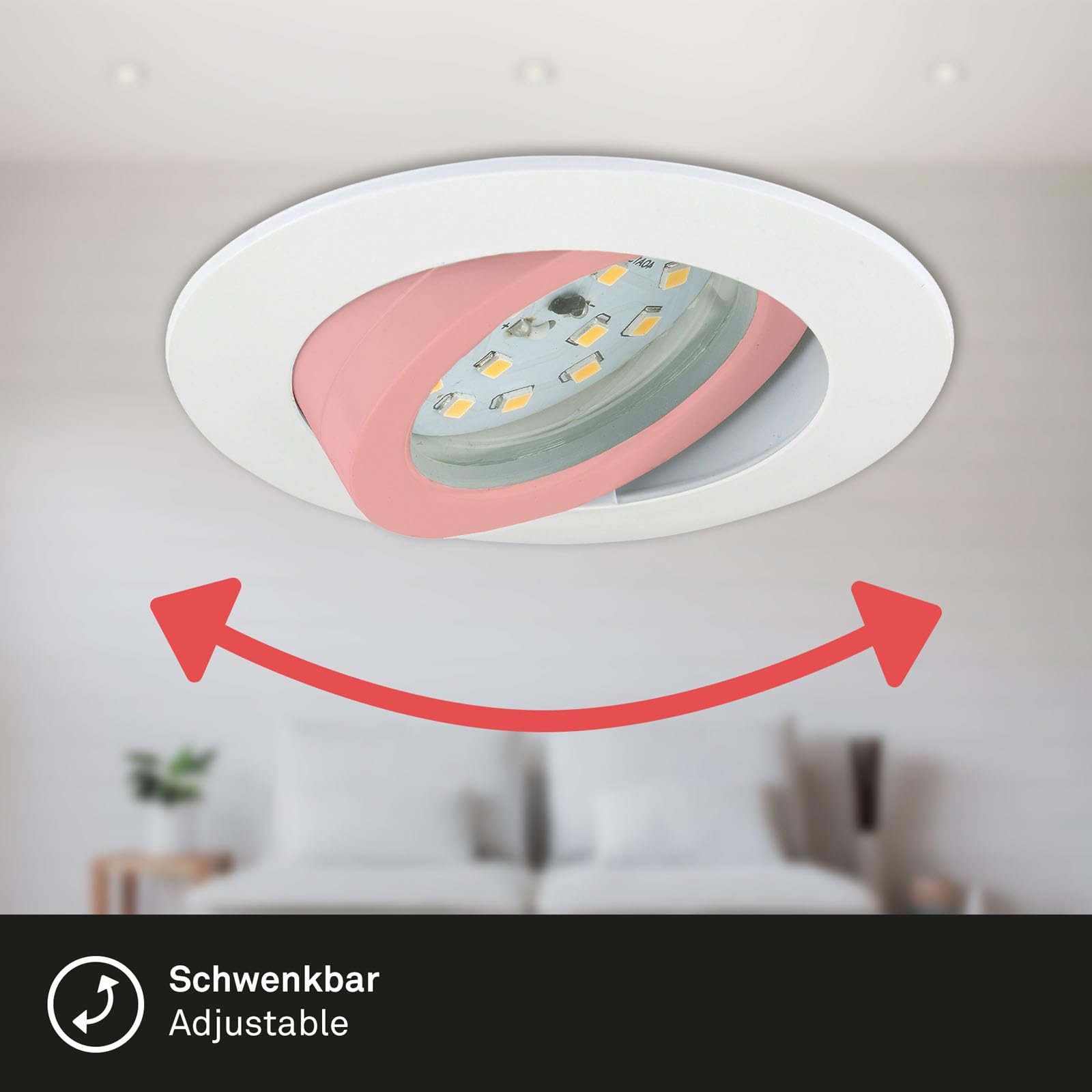 Briloner leuchten lot de 3 spots lED encastrables à intensité variable et spot orientable faible profondeur d'encastrement raccordement : 3 cm 7232-036 direct 230 v blanc ,, 3er set