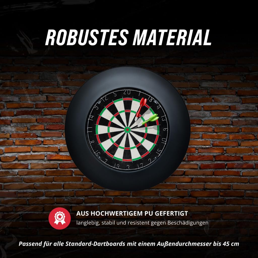 Peakridge® Dartboard Surround – Einteiliger Schutzring für Standard-Dartscheiben, perfekte Passform & Wandschutz