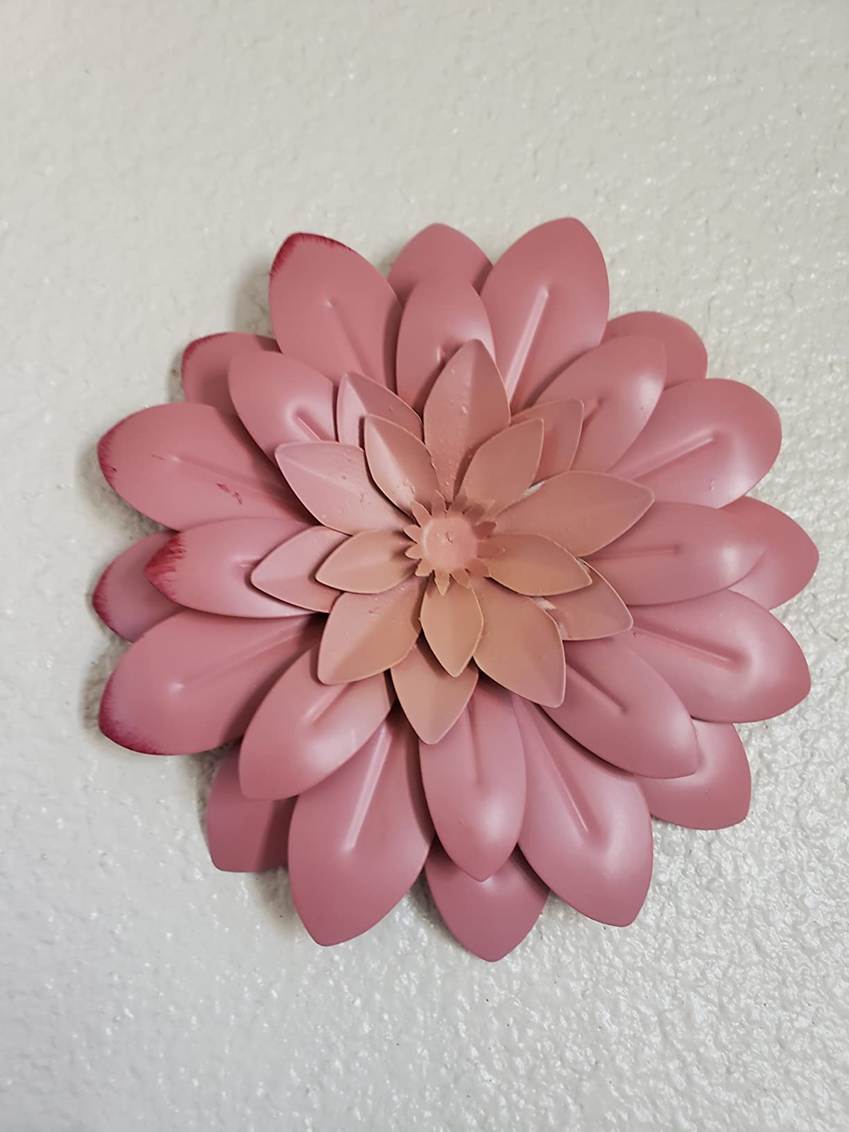 2/mo Finance 3D Metal Succulent Wall Decor Pink, Hand Painted