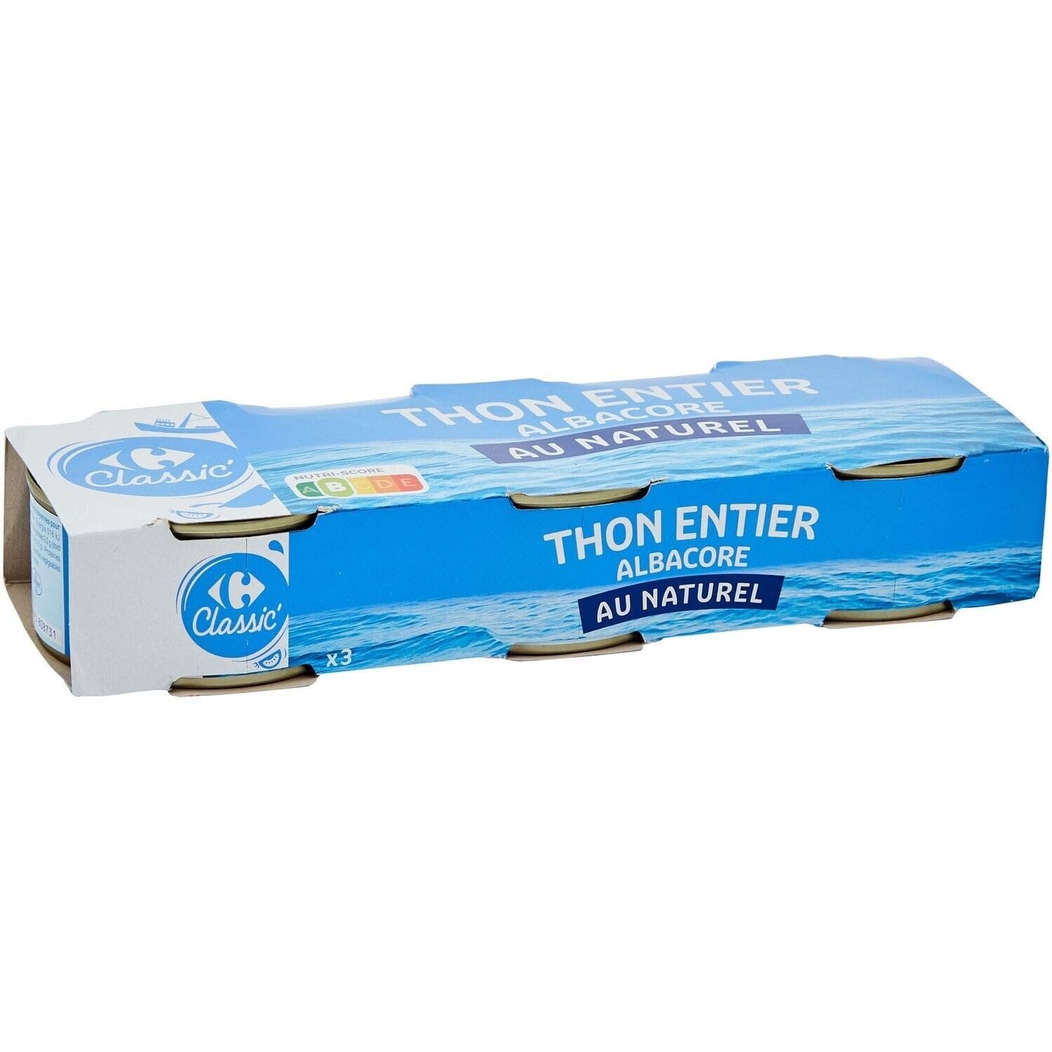 Gagnez du temps en cuisine avec le Thon Entier Albacore au Naturel CARREFOUR CLASSIC, format familial pratique de 3x140g - Lot de 3