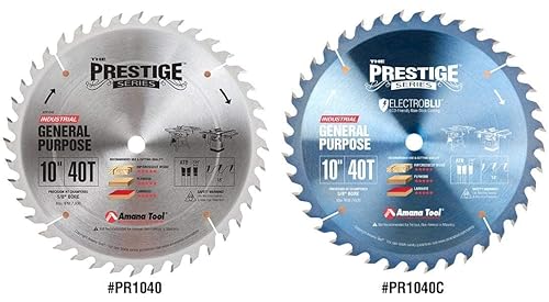 Miniatura 2 de Amana Tool - PR1040C Electro-Blu con punta de carburo Prestige de uso general de 10 pulgadas de diámetro 40T A