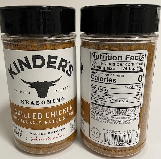 Seasoning Set, KINDERS, Grilled Chicken 9.2oz, Cowboy Butter 9.7oz, Prime Rib 7.8oz, The Blend 10.5oz, Pantry Essential Assortment, Variety 4 Pack, Spices Rubs Seasonings