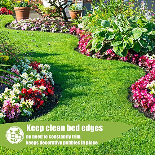 KAHEIGN Rasenkante 15cm x 9m Kunststoff Beeteinfassung, Kunststoff Garten Rasenkante Flexible Langlebige Beetumrandung für Rasenbegrenzung Raseneinfassung & Garten Abtrennung für Blumenbeet
