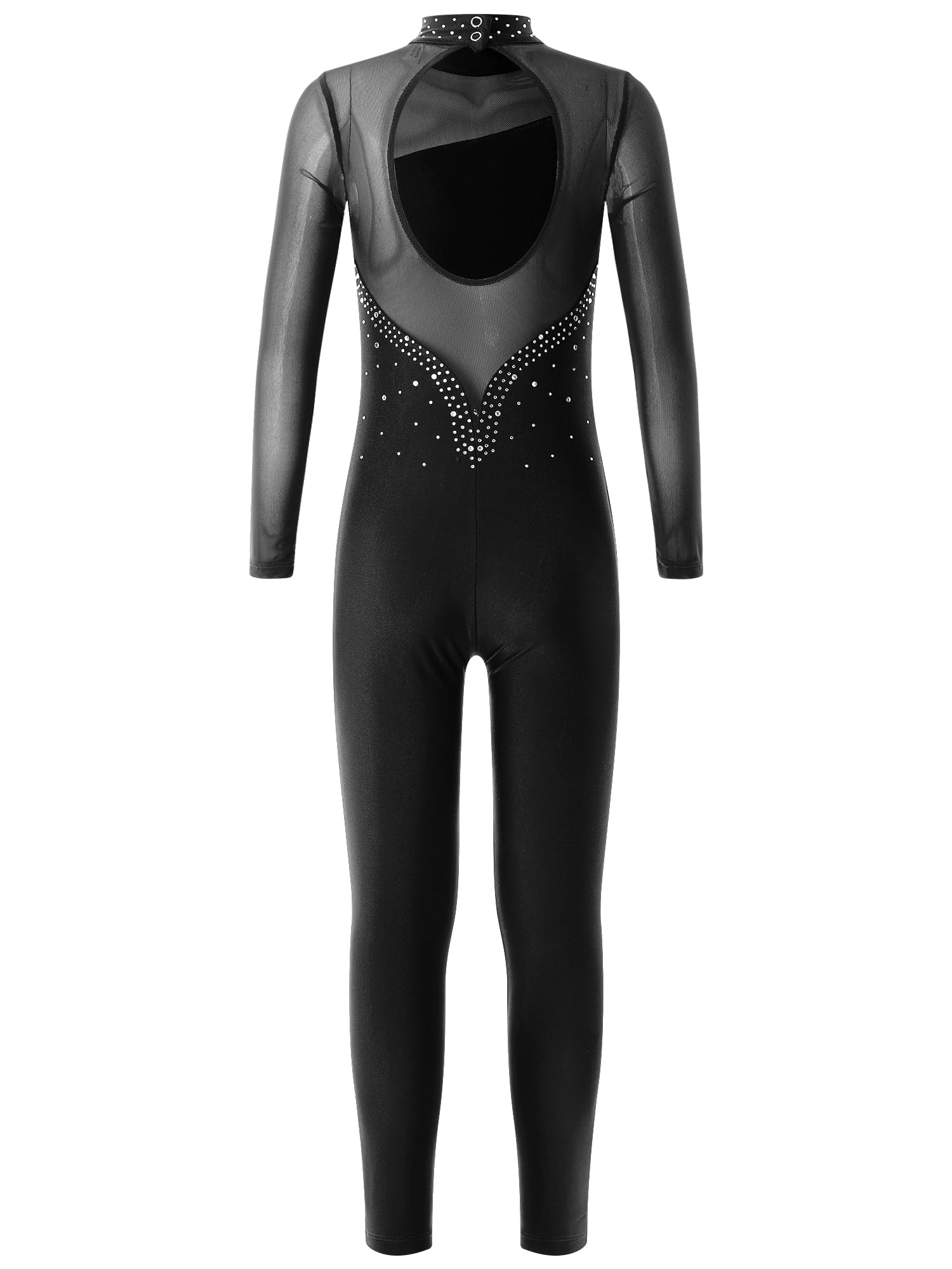 Alvivi Maillot Danza Niña Manga Larga Mono Deporte de Entero Jumpsuit Elástica Leotardo Gimnasia Medias de Ballet Disfraz Bailarina