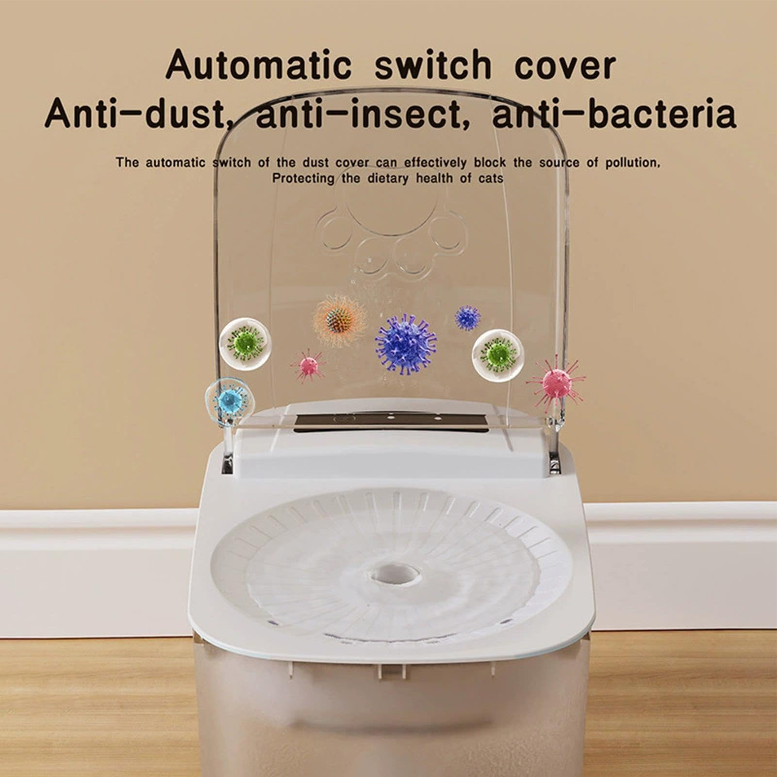 Gatti Erogatore d'acqua da 3 litri | animali domestici con coperchio a sensore di apertura automatica Per casa, cucina, soggiorno, appartamento e area di