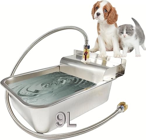 Miniatura 10 de Dispensador de agua automático para perros, grande, dispensador de agua para perros al aire libre, acero inoxidable 304, llenado automático, apto