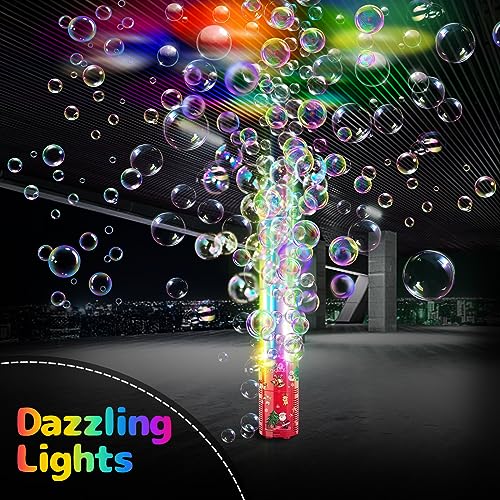 Ivtivfu Fireworks Bubble Machine with Lights for Party (13 Holes), Firework Bubble Machine, Kids Bubble Machine with Closeable Sound, Party, Christmas, Chinese New Year - Thumbnail 5