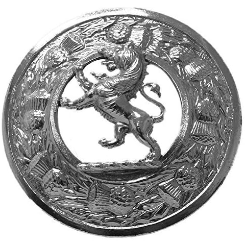 Kilt Plaid Brooch Scottish Rampant Lion Crest Thistles Border Kilt Accessories Cover