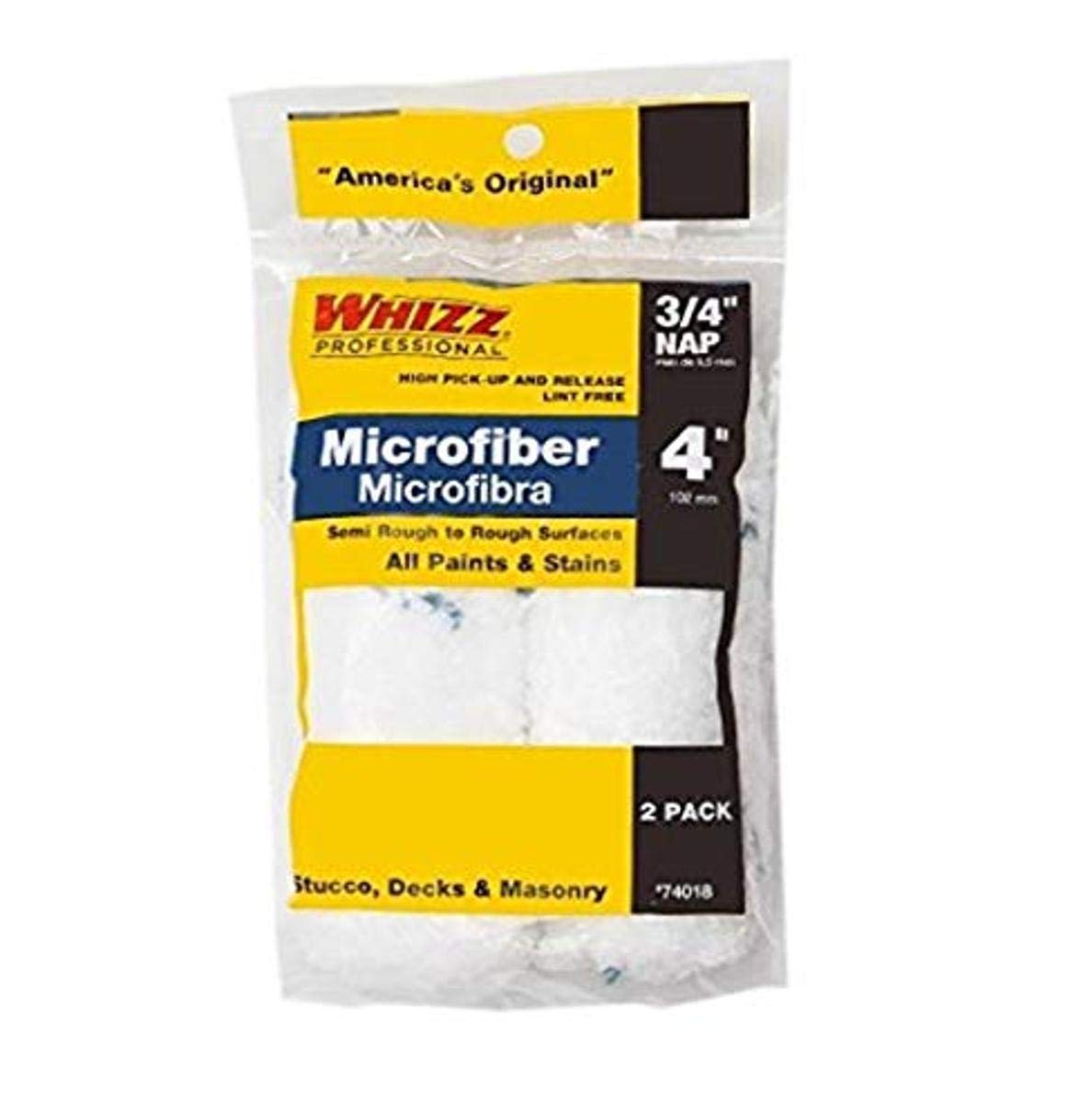 WHIZZ Serie 74018 Xtrasorb - Rodillo mini de microfibra con rayas azules de 1,9 cm, 2 unidades, 4 pulgadas