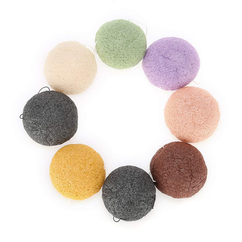 ANNIUP Esponjas Konjac De Color Redondo Konjac Para El Cuidado Facial Esponjas De Cuidado Facial Natural Exfoliantes Limpieza Profunda Para Pieles Sensibles Grasas Y Propensas Al Acné 8 PCS