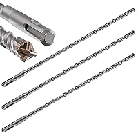 Vista 29 de Broca para hormigón, 1 unidad, 1 pulgada x 10 "-8 pulgadas, material de carburo de doble rosca de tipo cruzado, adecuado para hormigón, ladrillo