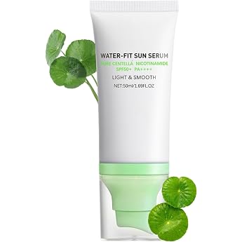 Sun Cream SPF 50 Korean Centella Asiatica Sunscreen SPF 50 Water-Fit Serum Texture Sun Cream Body & Face Anti-Ageing Face Cream with PA++++ No White Veil Non-Greasy