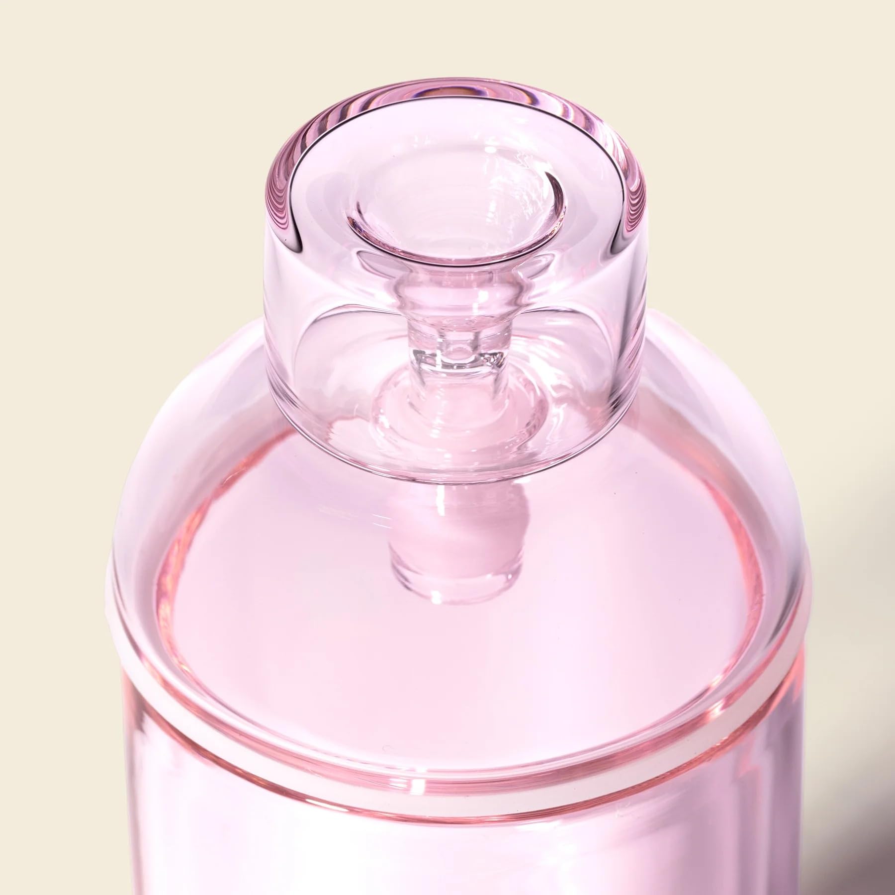 NWTN Home Deco Bong in Vetro Borosilicato, Pipa ad Acqua da Tavolo Vintage con Braciere 14 mm, Design Gravity (Rosa Petalo)