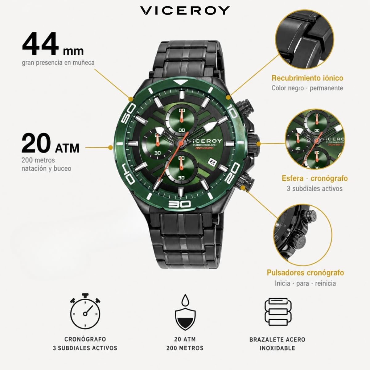 Viceroy Heat Reloj Cronógrafo Hombre 44 mm – 46841-67