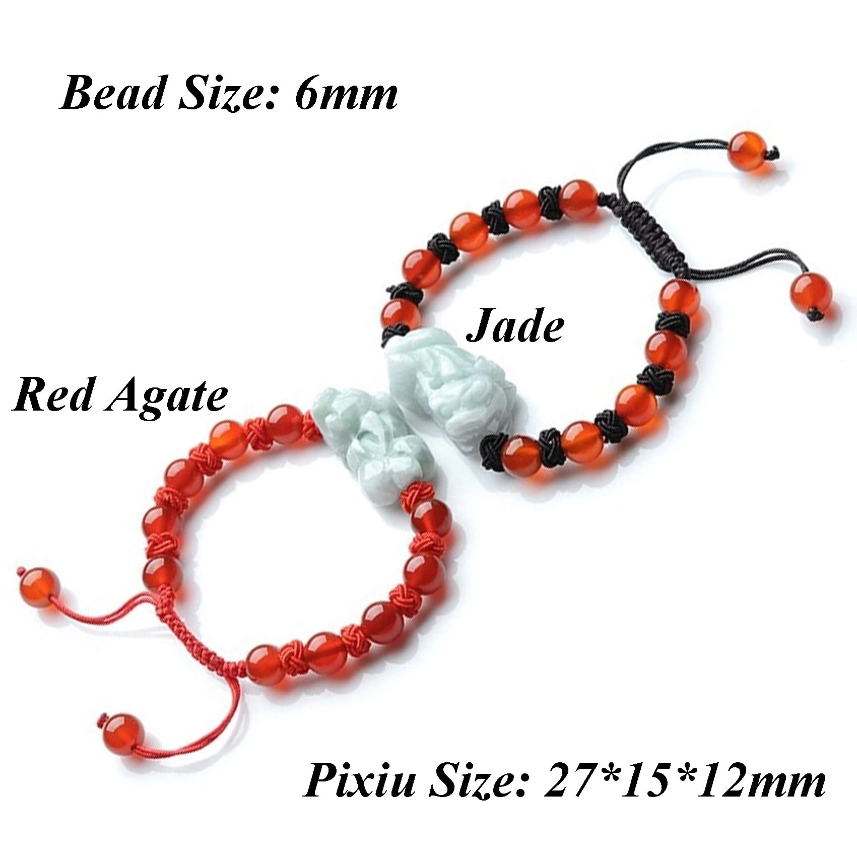 Pulsera Feng Shui,Pulsera Feng Jade para Mujeres Hombres Amuletos de la Suerte Piedras Preciosas Amuleto de Hilo Rojo Chino,Rojo,Ágata Roja