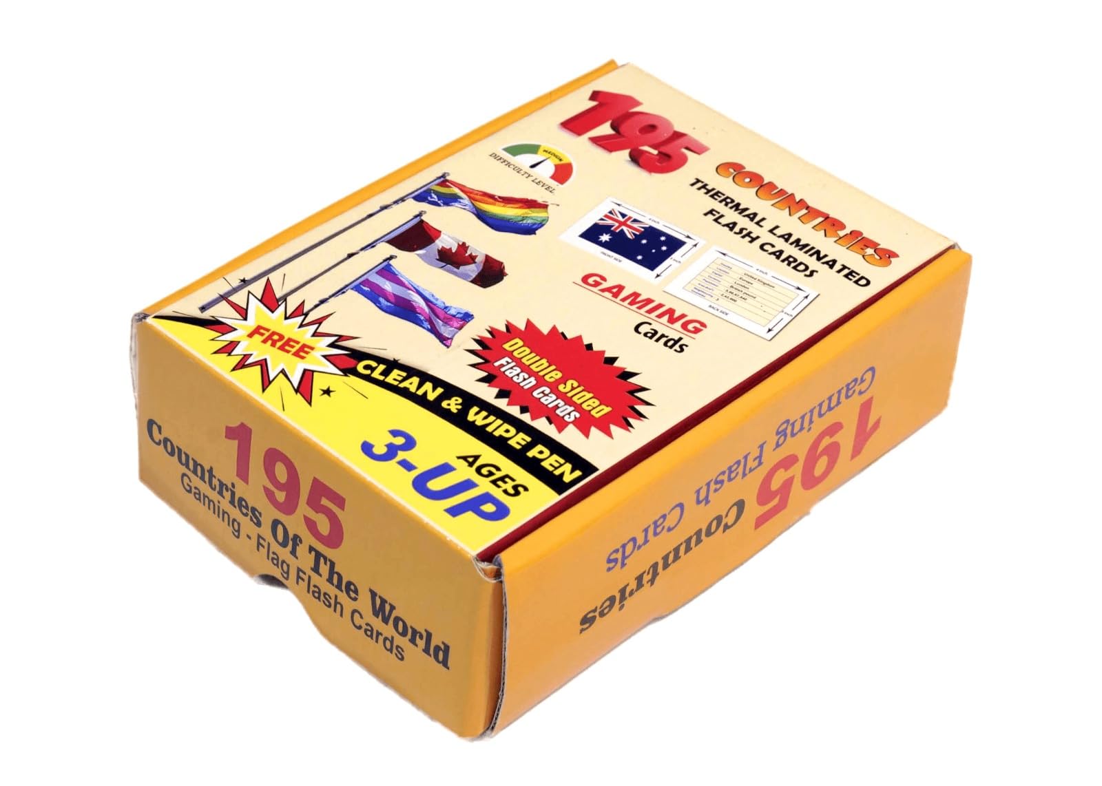 Gameshub 195 Pieces Country Flag Flash Card Flags Of The World Countries 3X4 Inch, with Country Name, Capital, Population, Area, Location, Neighboring Countries, Thermal Laminated Paper Cards For Kids (B0989TNTC7) Amazon Price History, Amazon Price Tracker