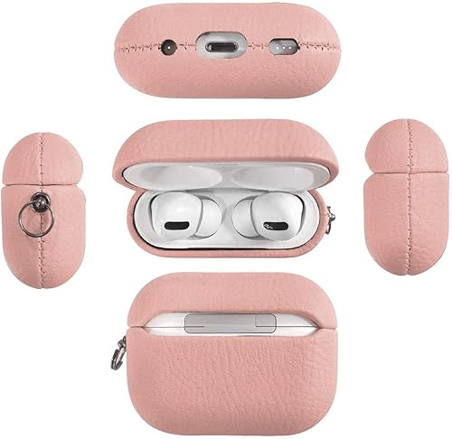 Miniatura 3 de Funda de cuero con iniciales personalizadas para Apple Airpods Pro de 2 generación, funda vegana de lujo con llavero con nombre personalizado en