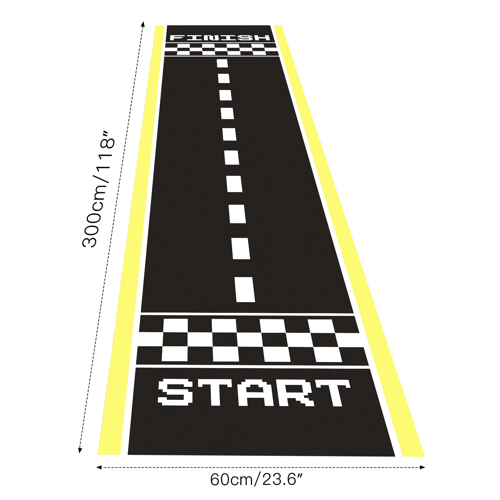 OOTSR Fournitures de Fête de Voiture de Course, Tapis de Sol Long pour Thème de Voiture de Course sur Route, Anniversaire, Jeu, Sport