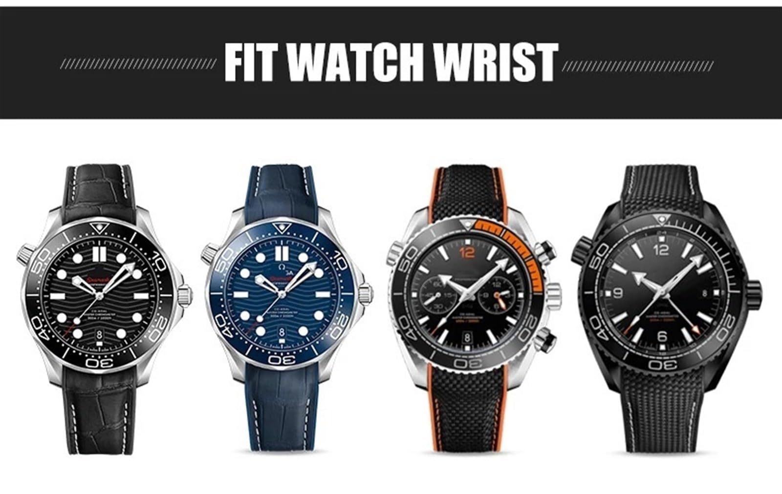 Nuovo cinturino bicolore da 20 mm 22 mm adatto per cinturino per orologio in pelle di nylon e silicone Omega Planet Ocean Seamaster