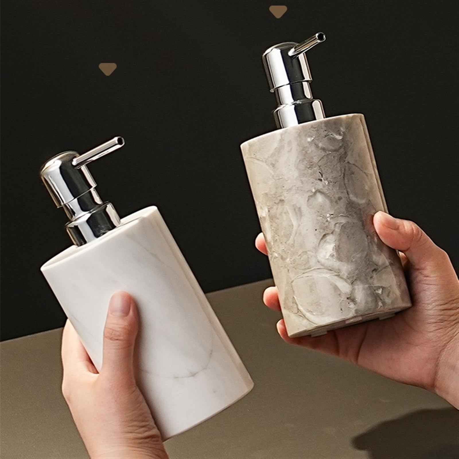 Dispenser di sapone, oro ceramico pompa bottiglia Distributori di sapone ricaricabili in marmo da 8,4 oz/250 ml con pompa Distributori di sapone liquido ricaricabili Distributore di sapone liquido, lo