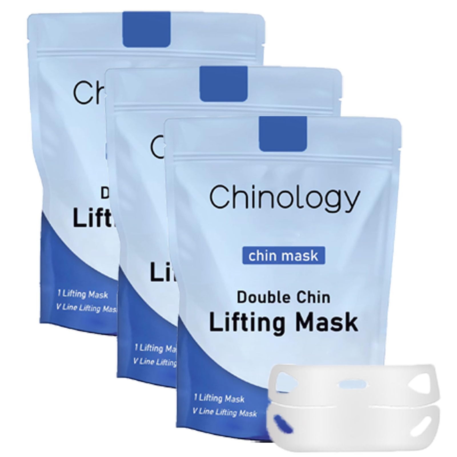 Chinology Double Chin Lifting Mask, Double Chin Reducer, Jawline Firming Mask for Face and Neck for Tightening and Firming (3 PCS)