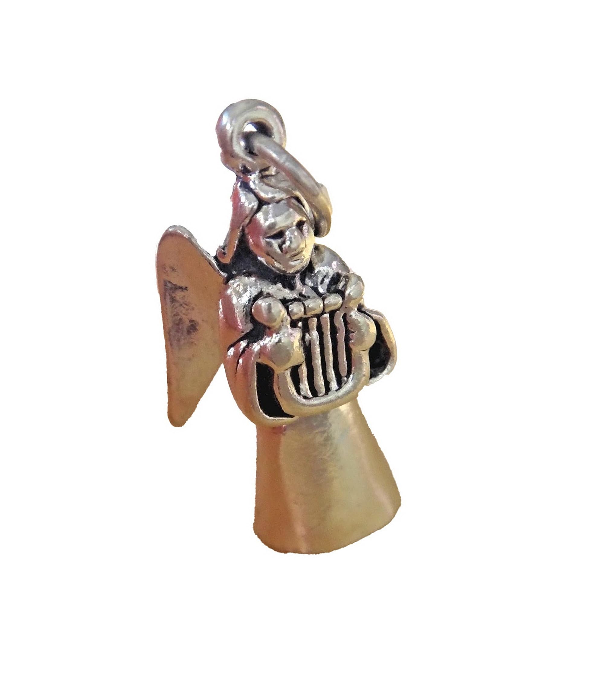 Generic The New Sterling Silver 3D 21X10Mm 4 Gram Angel Holding A Lyre Harp Charm Handcrafted, universal fit, vibrant enamel, secure artisan design SIMP0E03718