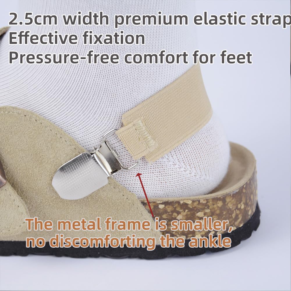 Nuevo 1 par de zapatos elásticos correas de talón cinturones lazos antideslizantes con broche de clip corbata cordones anchos antisueltos para zapatillas sandalias