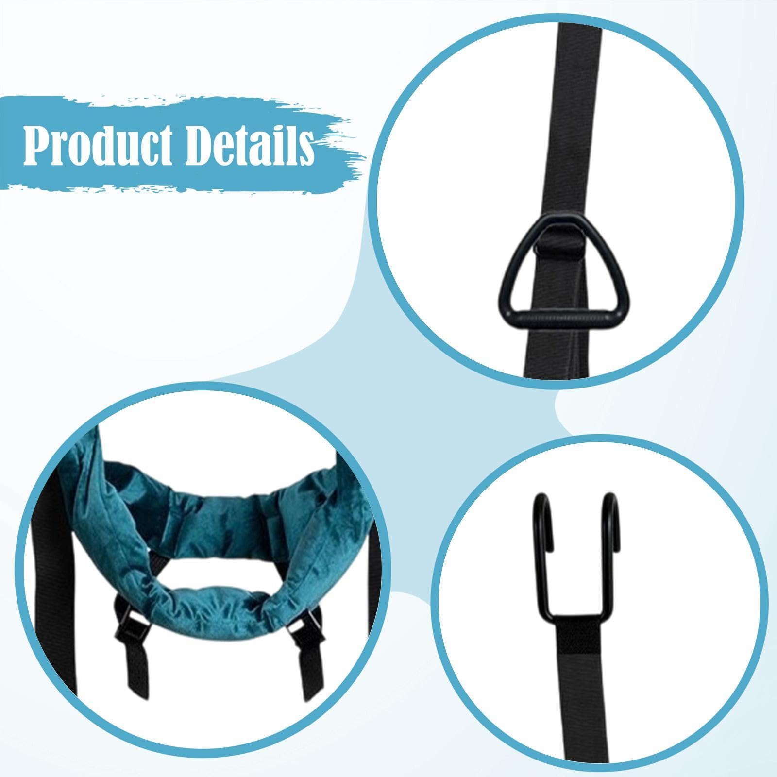 Dispositif de Traction Cervicale, Sangle d'étirement Cervicale, Appareil de Traction Du Cou, Hamac d'étirement Du Cou, Harnais de Suspension, pour Soulagement de la Douleur Cervicale, avec PoignÉe