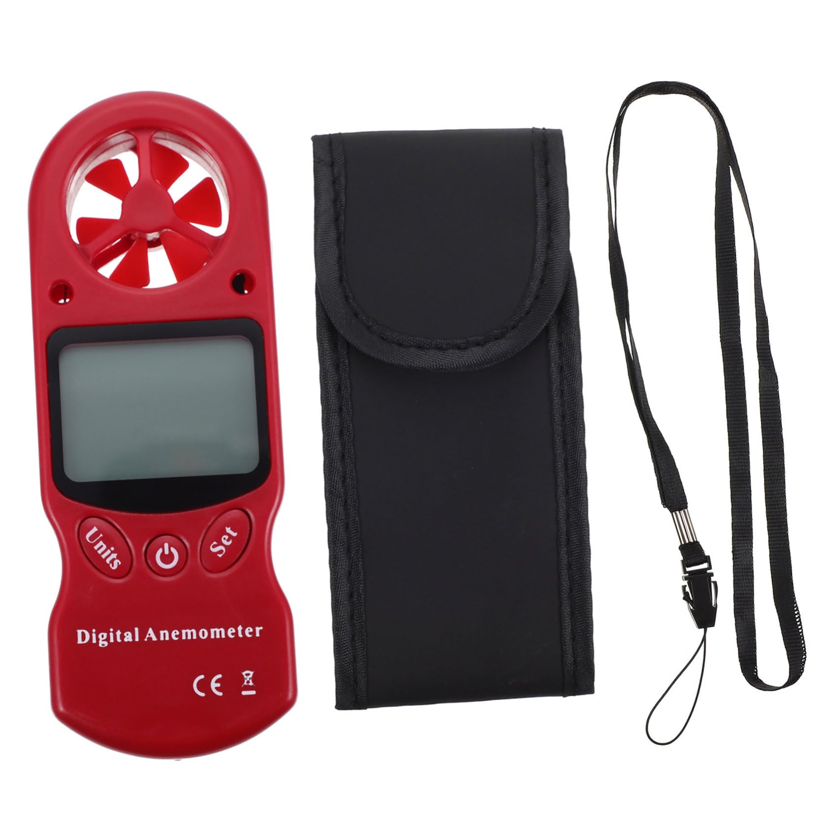 TOPBATHY Anemómetro Digital Portátil Mini, Termómetro E Higrómetro de Mano, Medición de Temperatura y Humedad, para Taller y Uso Industrial