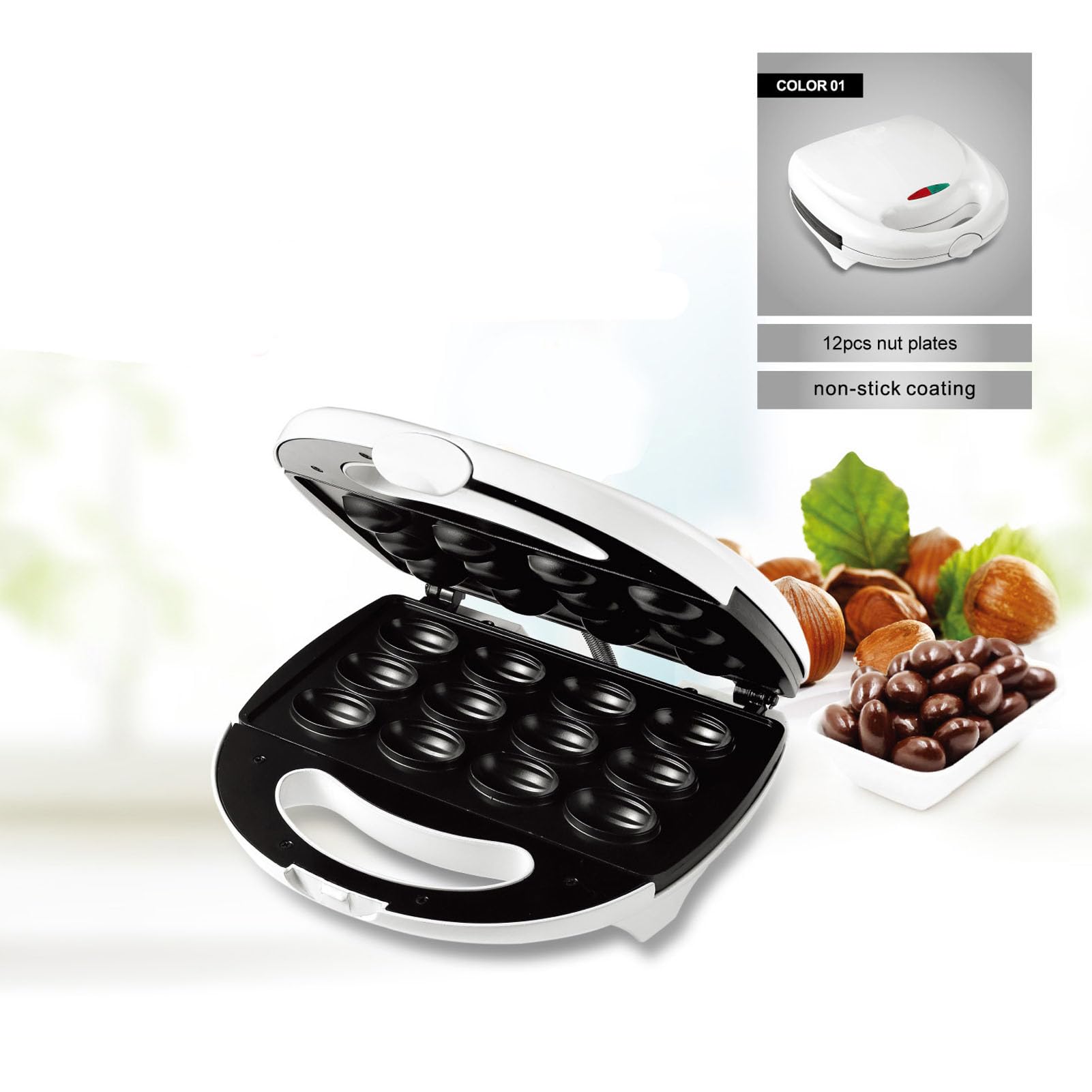 Macchina per Biscotti Alle Noci, Macchina per Waffle Elettrica Alle Noci Macchina per Ciambelle Macchina per Biscotti Macchina per Muffin Macchina per Colazione Macchina per