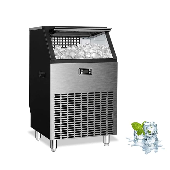 Buy Joy Pebble Commercial Ice Maker Machine 200lbs/24H Stainless Steel ice Machine with 48lbs