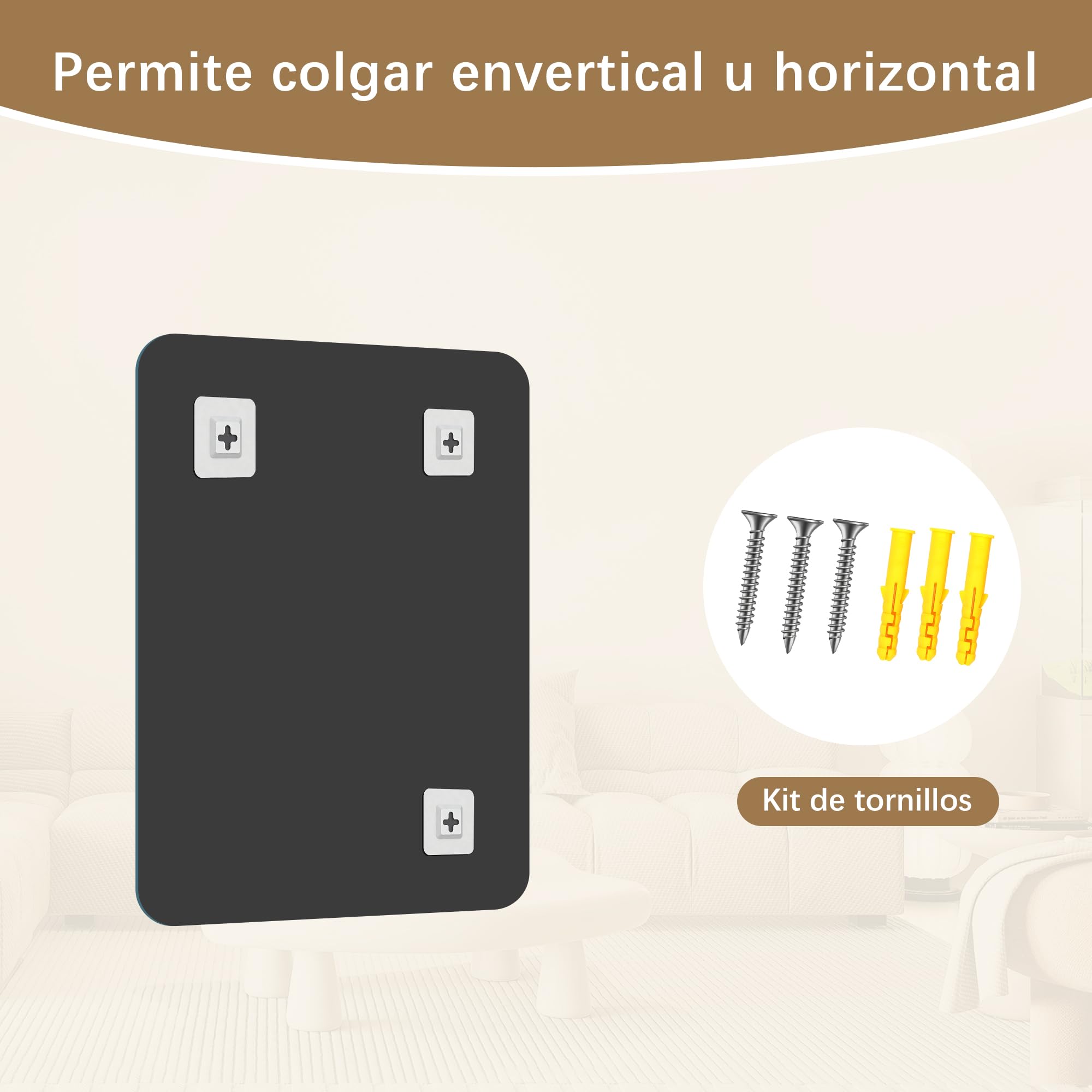 KOCUUY Espejo de baño Rectangular sin Marco, Espejo de Pared de 40 x 60 cm, Espejo con Cristal irrompible, reflexión HD, Esquinas Redondeadas,Adecuado para baños, dormitorios o vestidores.