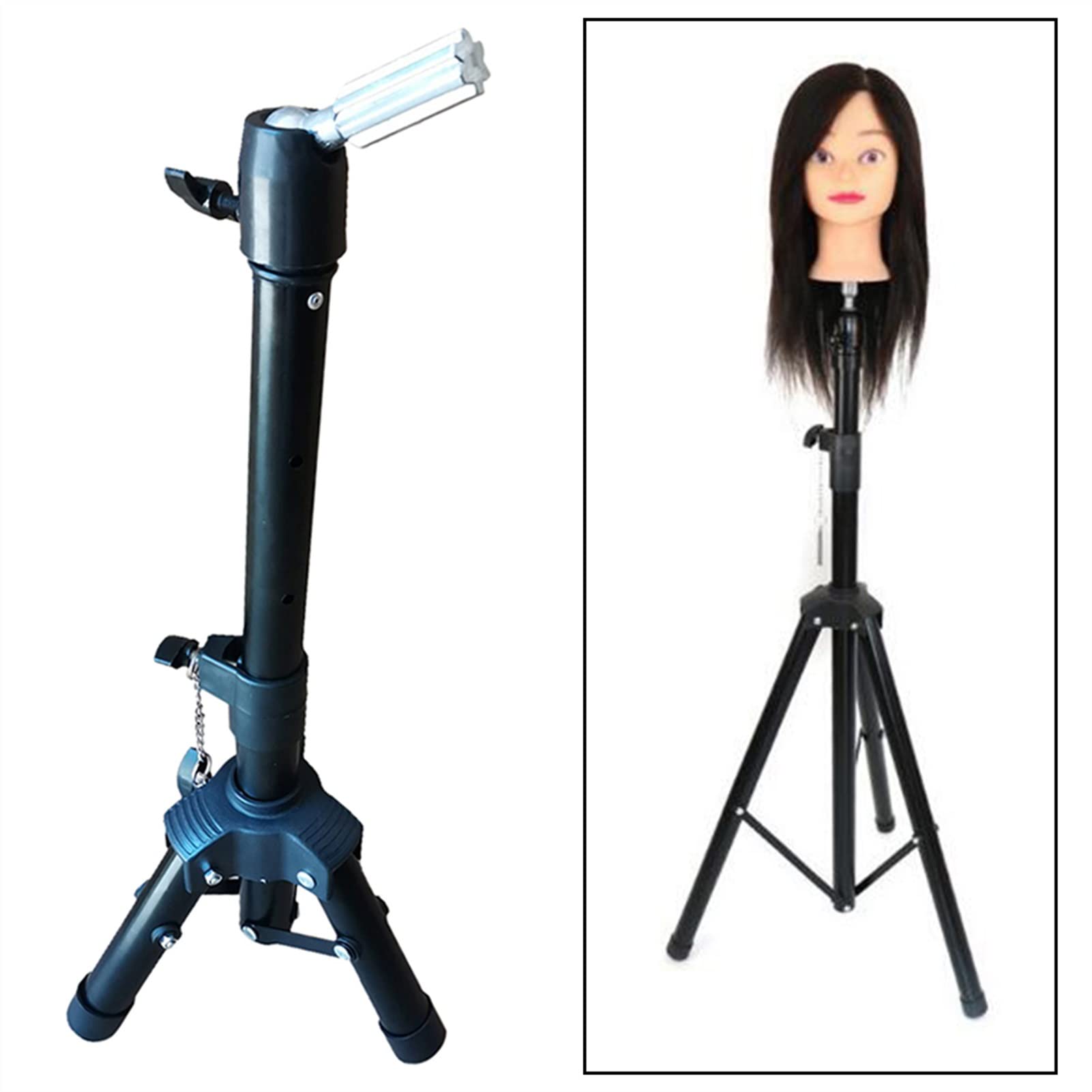 Perückenhalter Multifunktions-einstellbares Mannequin-Stativ-Leinwand-Blockkopf-Perücke-Anzeigehalt-Friseur-Stativständer for Perücke-Displayherstellung Perückenständer