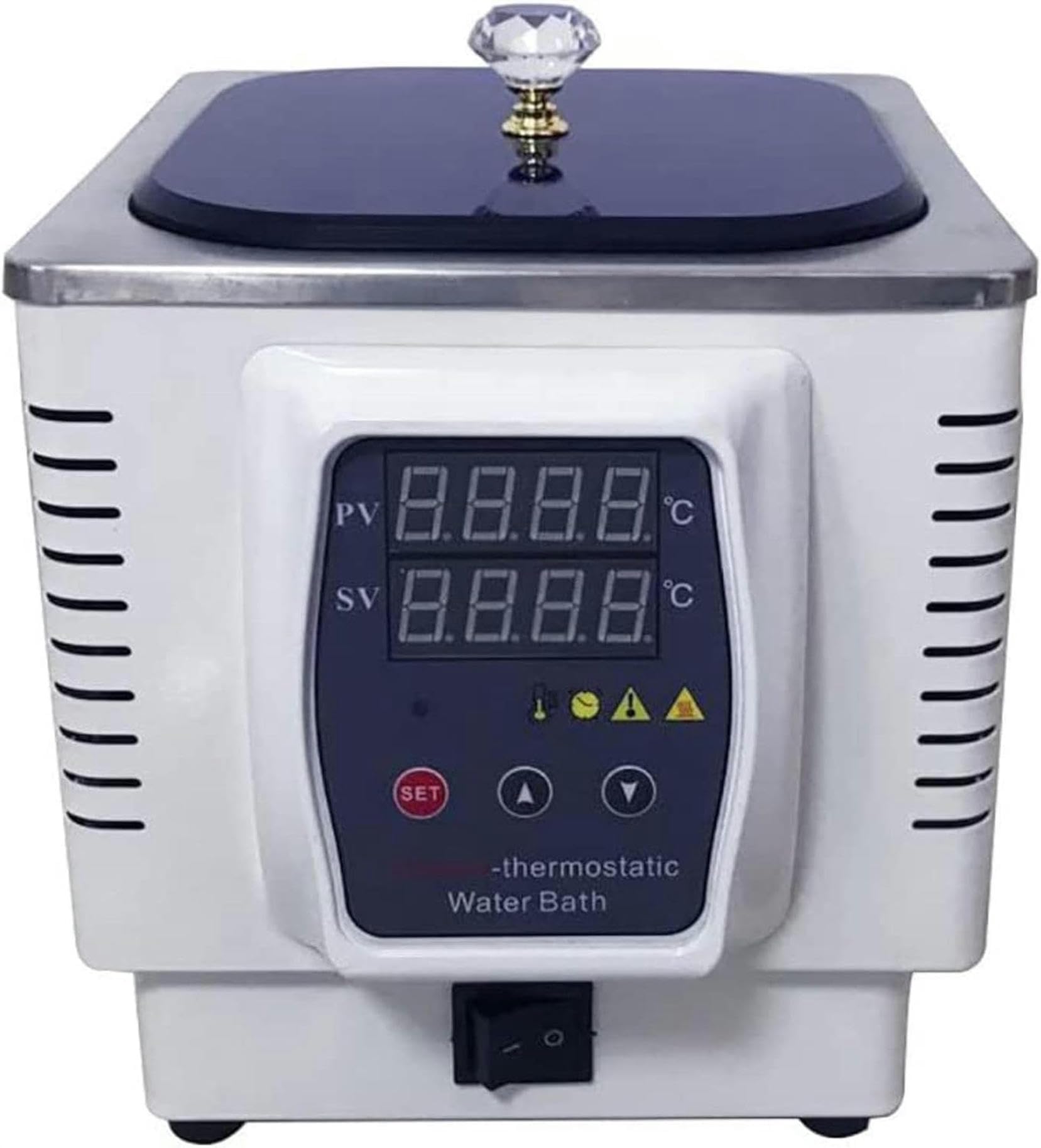 Baño María termostático Digital de Laboratorio, 3 L, 350 W, con Calentamiento eléctrico, Temperatura Ambiente de 5 a 100 °C, incrementos de 0,1 °C, Temporizador de 1 a 999 Minutos.