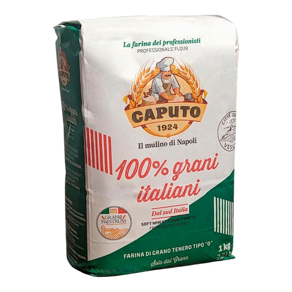 Italian Gourmet Bundle – Italienisches Weizenmehl Tipo “0” aus 100% italienischem Weizen – 6 x 1kg Vorteilspack für Pizza, Focaccia, Brot & Pasta-Teige (6kg Gesamt) + Italian Gourmet Polpa