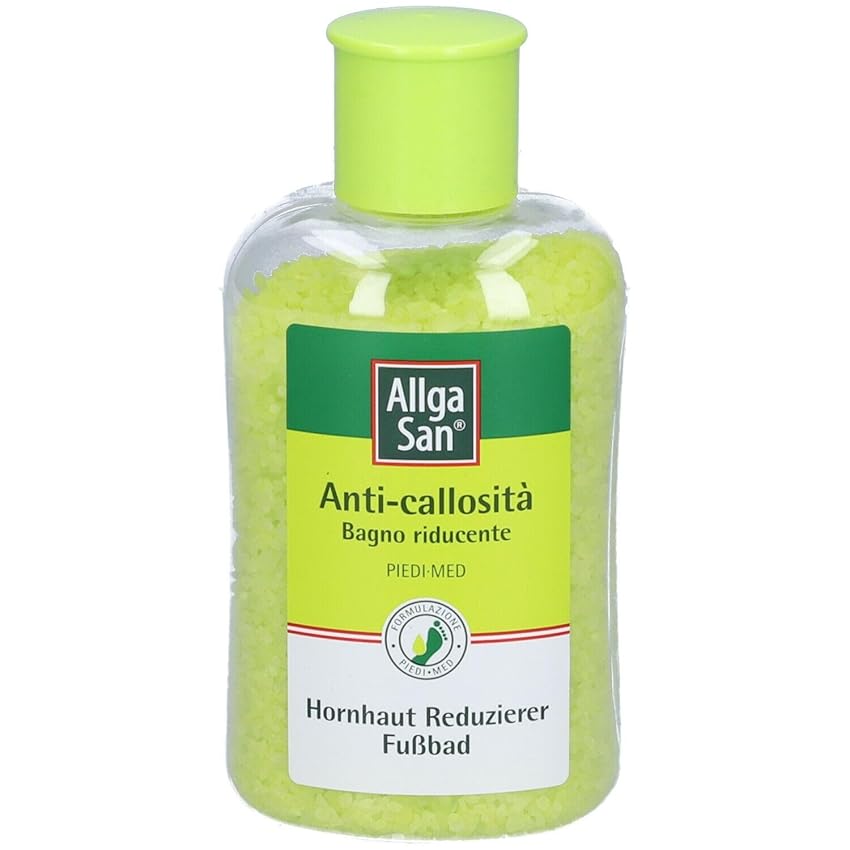 Allga San Bagno Riducente Anti Callosità - Sali per Pediluvio Piedi per Calli, Duroni e Talloni Screpolati, 350g - Sali da Bagno Rilassanti e Profumati ad Azione Igienizzante - Con Olio di Pino Mugo
