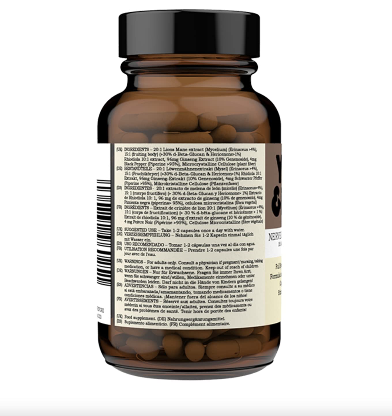 Nerve Growth Factor (Full Spectrum Lion's Mane & Rhodiola) 60 x 500mg Natural Brain Supplement