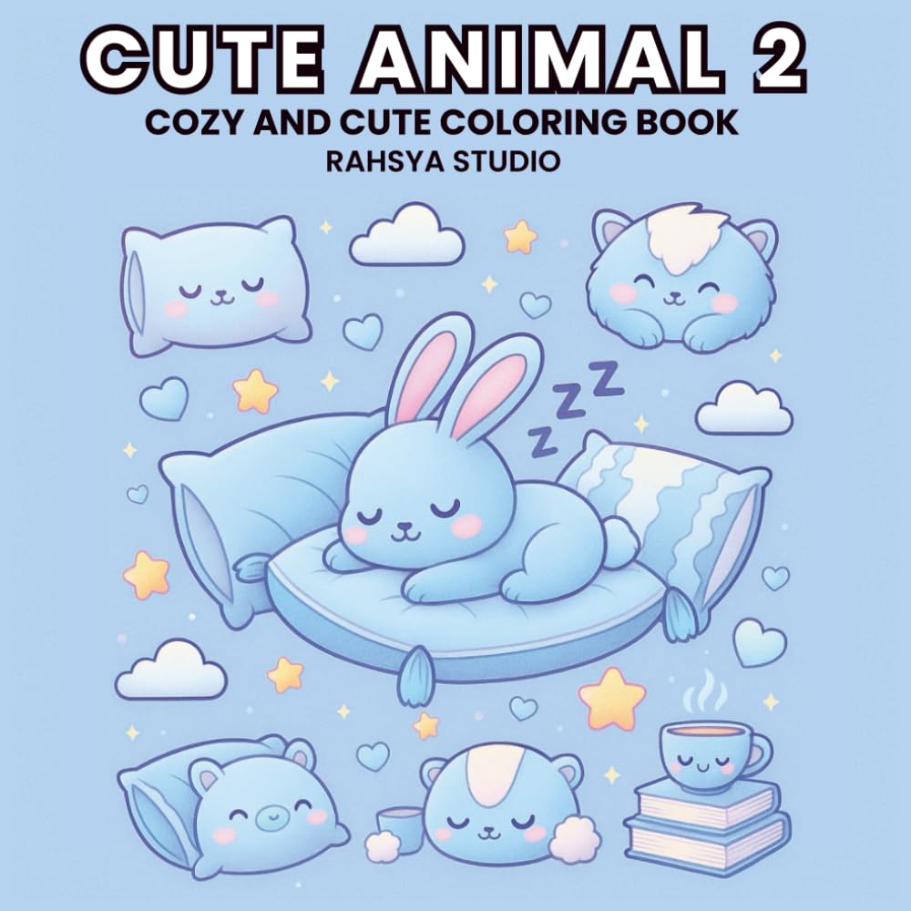 Cute Animal Vol. 2 - Kawaii Coloring Book for Kids & Adults: Cozy Creatures for Relaxation & Joy | Stress-Relief & Fun Coloring Book