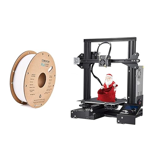 Miniatura 1 de Comgrow Filamento oficial de impresora 3D Creality Ender 3 y PLA para impresora 3D, color blanco