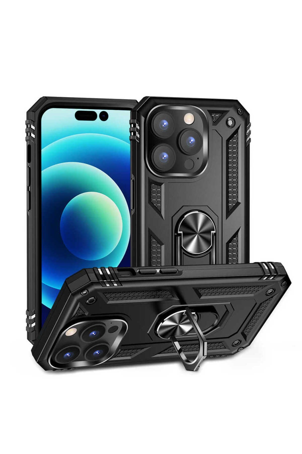 Zore Apple için uyumlu iPhone 14 Pro Max Kılıf Zore Vega Kapak Siyah
