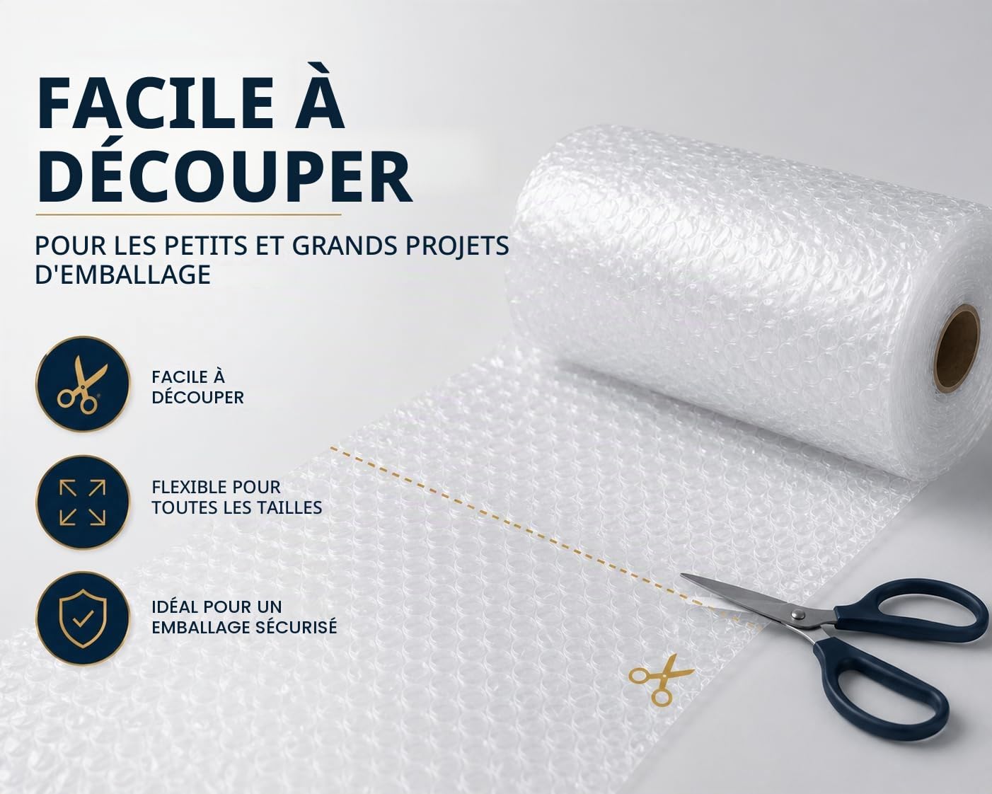 Emballage à bulles All4All - Rouleau d'expédition - Film à bulles en plastique - Film à bulles - Grand film à bulles - 100x90 cm - 1 pack