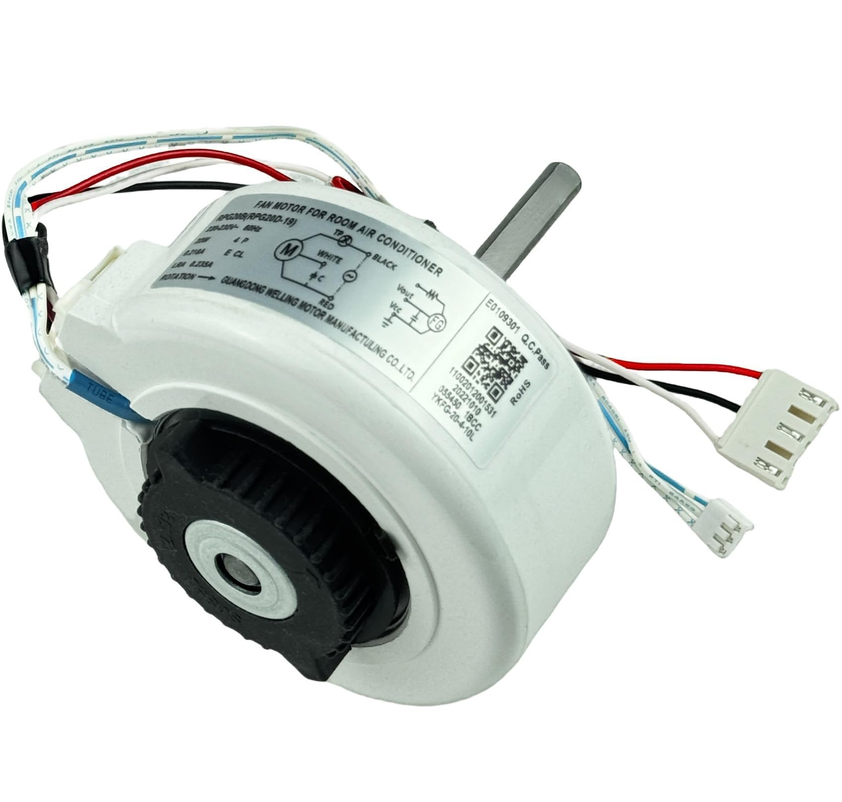 RPG20B (RPG20D-19) YKFG-20-4-10L Klimaanlage Lüftermotor passend für Midea Klimaanlage, 208-230V 60Hz 20W 0,218A Klimaanlage Innen Bürstenloser DC Lüftermotor