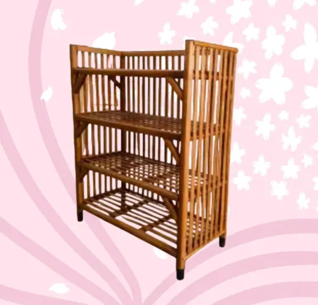 Bamboo 4-Tier Kitchen Organizer Shoes &Slippers Rack Books Shelves Planter Stand (4 Shelf)-picture-28