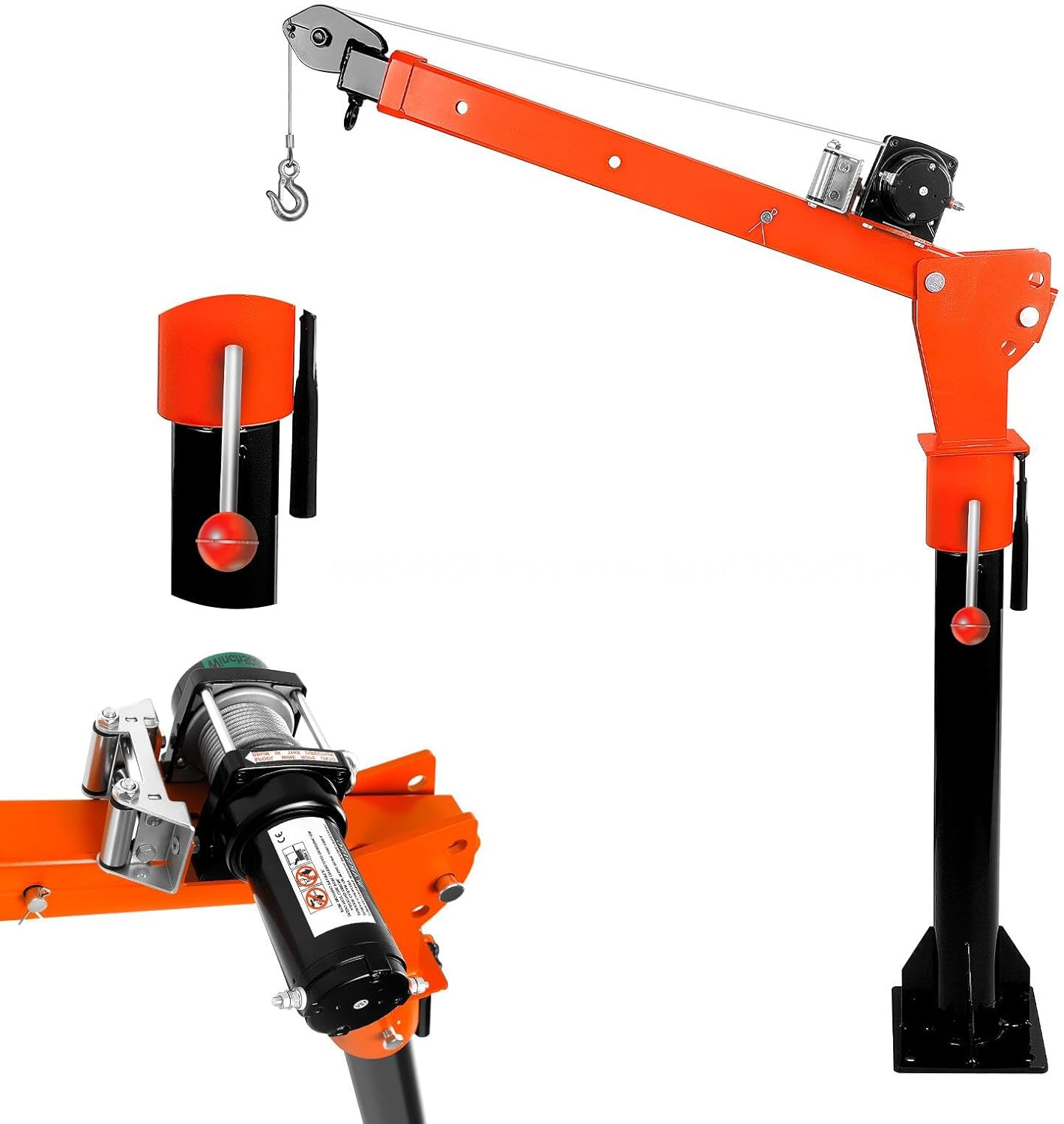 1100 LBS Capacity Hitch Crane, 360° Truck Crane, Truck Bed Crane with 3500LBS Winch, Pickup Truck Crane for Pickup Mounting - Construction, Farming, Industrial Lifting Solution
