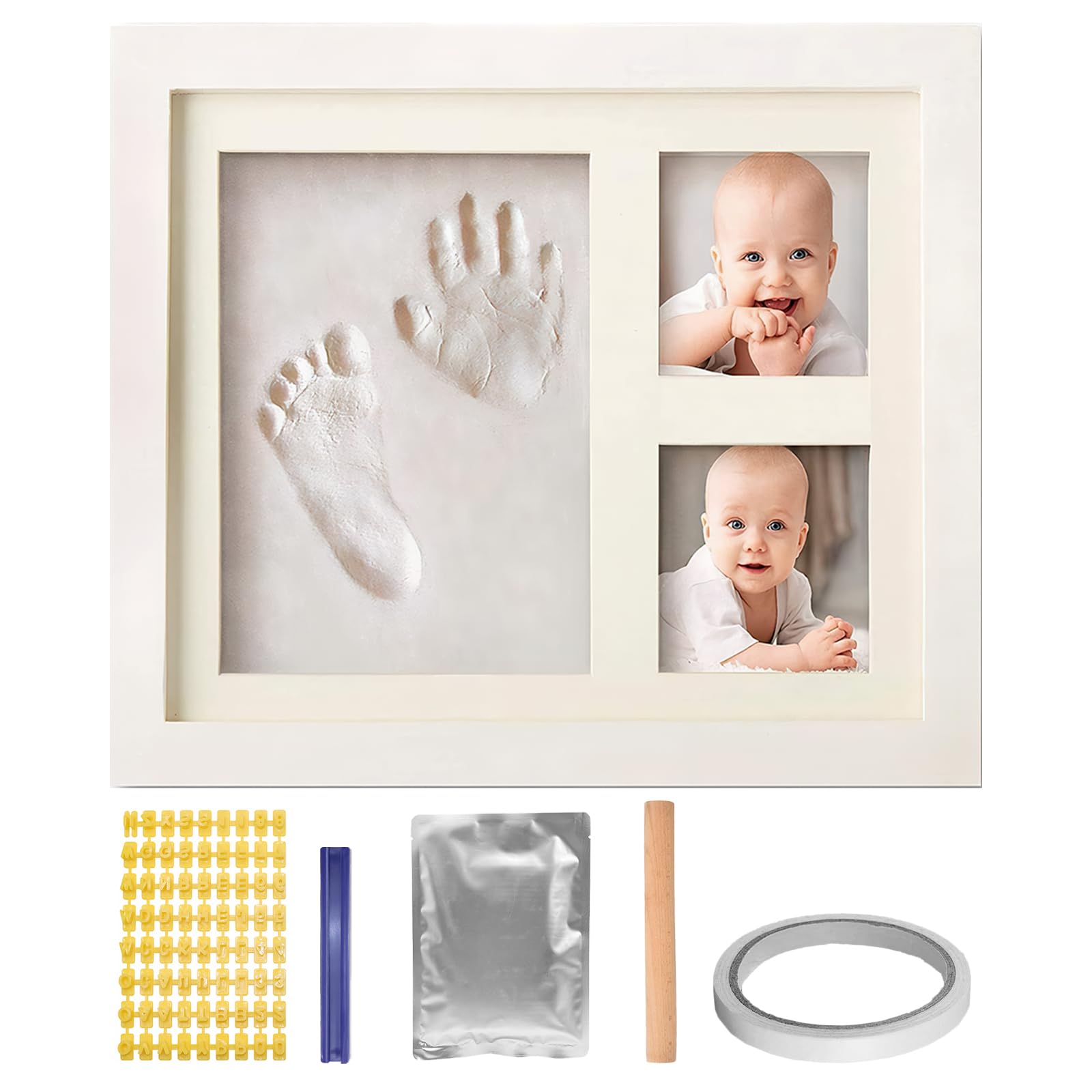 Baby Hand and Footprint Kit, Newborn Girls Boys Handprint Footprint Clay Frame Kit
